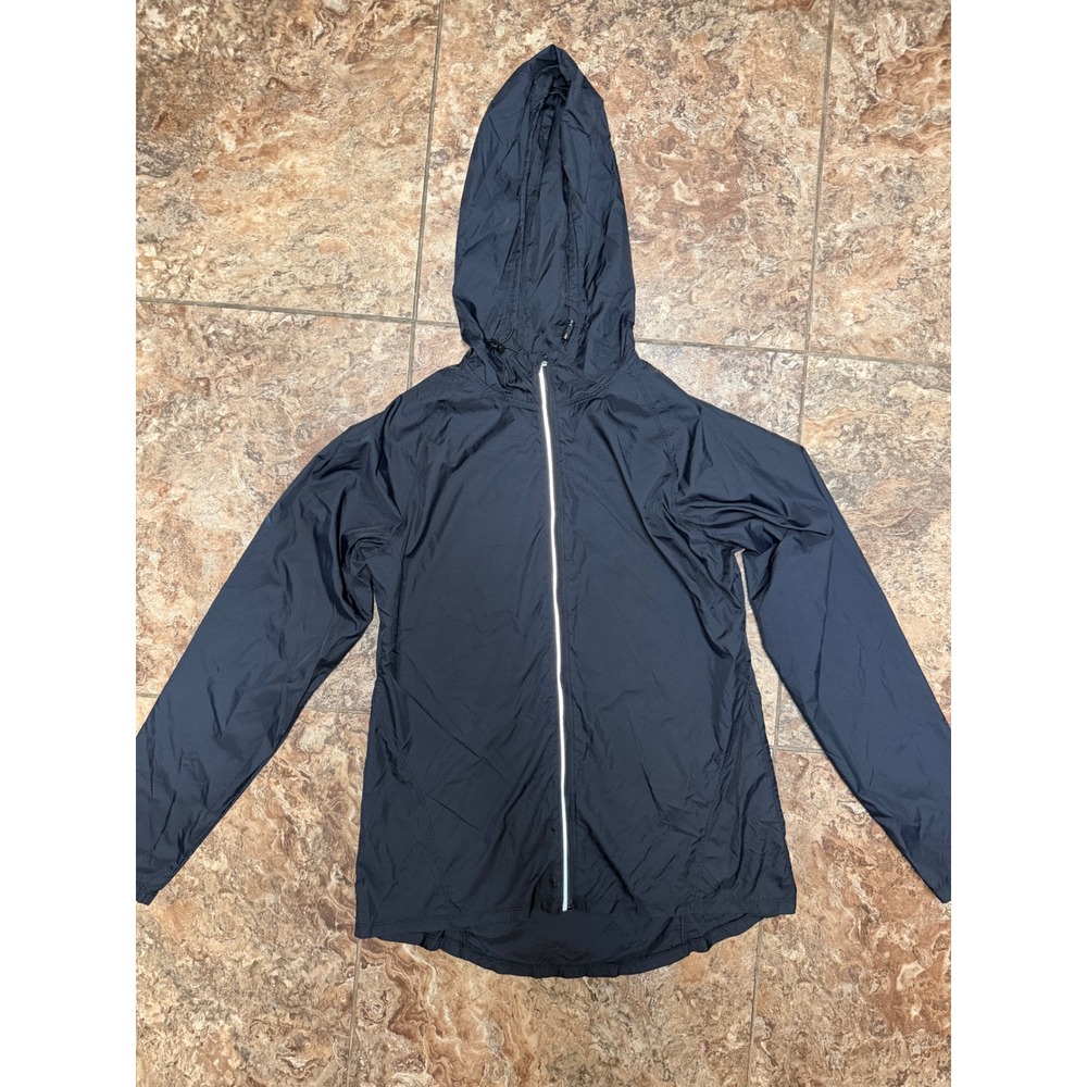 Champion C9 Mens Black Ripstop Full Zip Hooded Windbreaker Jacket Size M